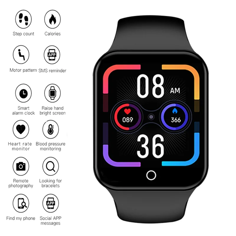 

Men i7 Smart Watch Heart Rate Blood Pressure Sleep Monitoring Sports Fitness Tracker Sedentary Reminder Digital Wristwatches