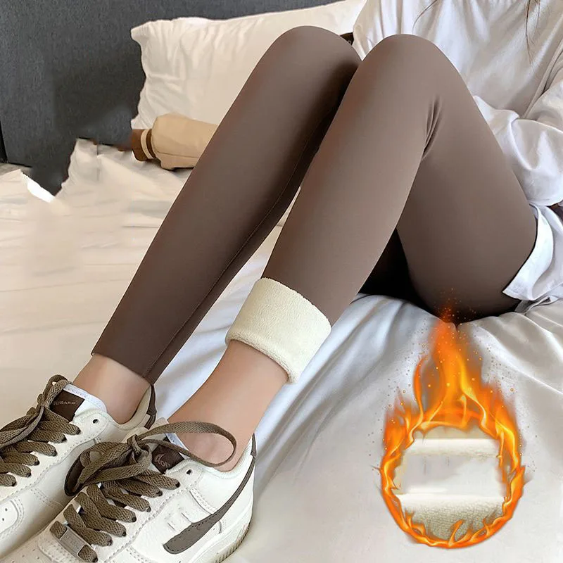 

Winter Warm Leggings for Women Solid Color Fashion Casual Velvet Leggins High Waist Leggings Stretchy Thick thermal Tights