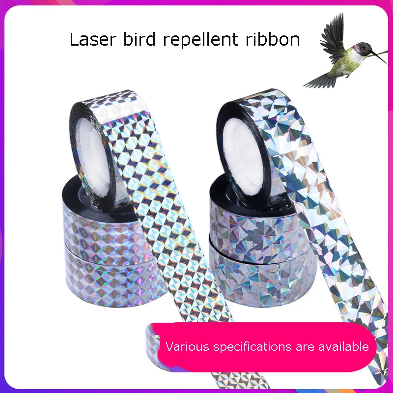 

Anti Bird Tape Flashing Reflective Bird Repellent Scare Tape Pigeons Crow Keep Away Double-sided Bird Repeller Ribbon