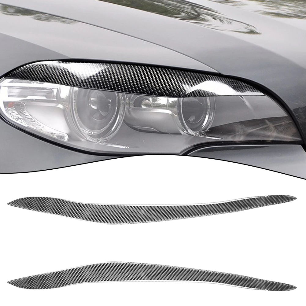 

2pcs Car Headlight Eyelid Trim Eyebrow Cover For BMW E70 2010-2012 Carbon Fiber Headlight Eye Lid Cover Car Accessories