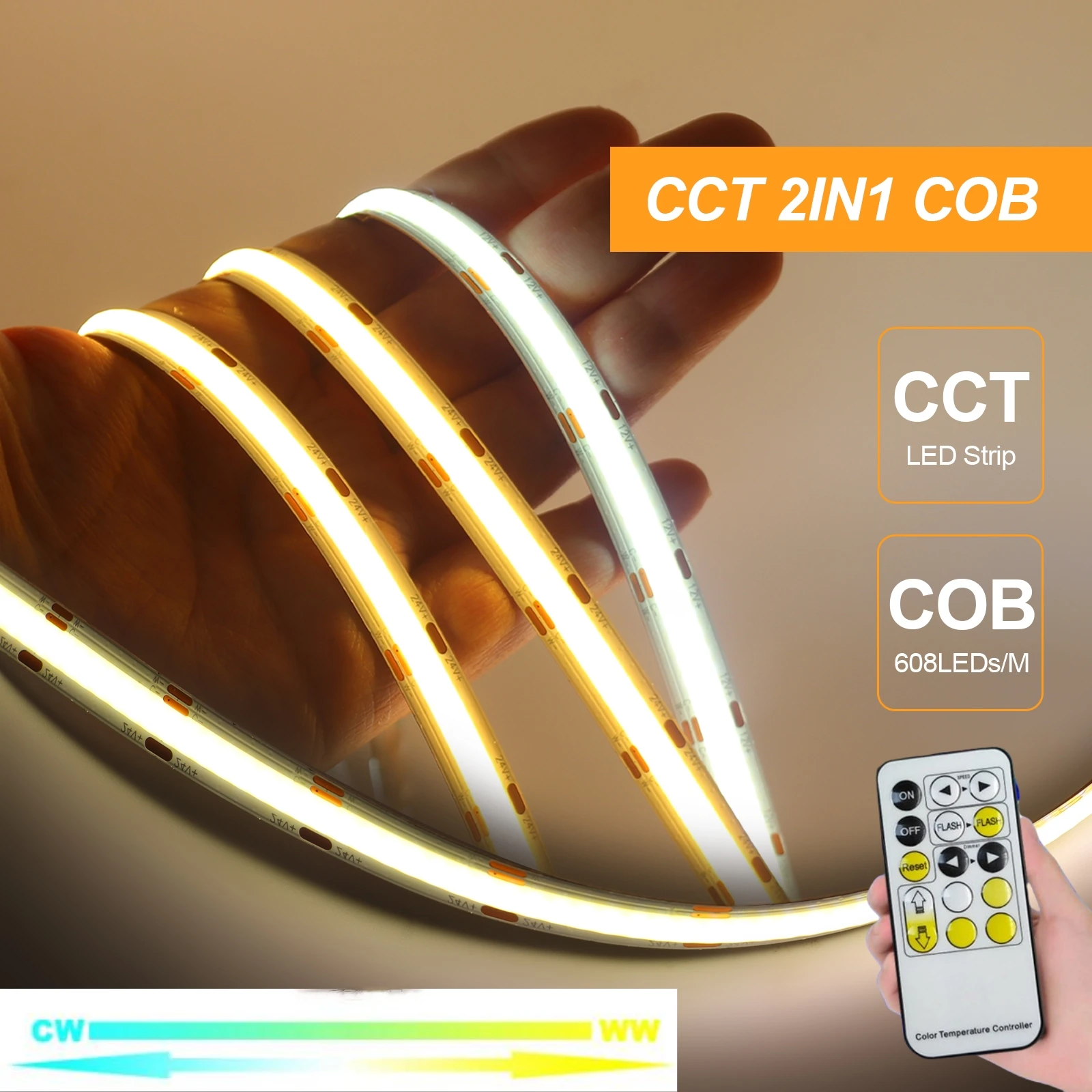 Светодиодная лента CCT COB с 15 клавишами радиочастотный беспроводной пульт