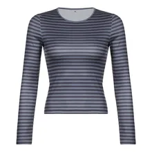 New Autumn Winter Women Harajuku Striped Clothing Long Sleeve O-Neck T-Shirts Korean Slim Fit T Shirt Femme Aesthetic Tops (1)