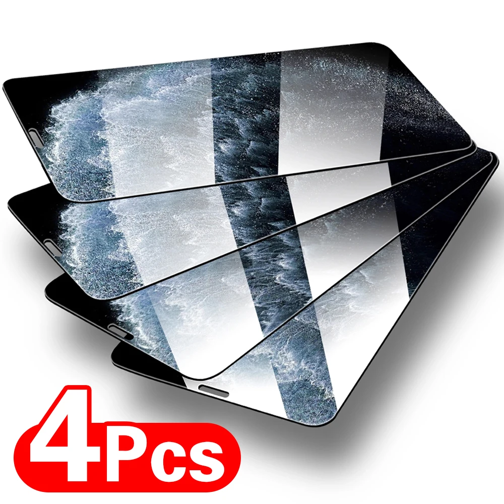 

Защитное закаленное стекло с полным покрытием для IPhone 12 Pro Max 6S 7 8 Plus 13Pro 11 X XR XS MAX Mini, защита экрана, 1-4 шт.
