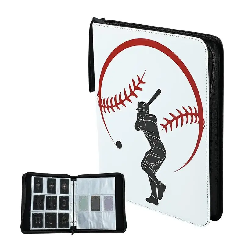 

Baseball Collector Card Binder 9 Pocket Sports Card Binder Card Protector Binder Baseball Cards Fits 900 Cards With 50 Sleeves