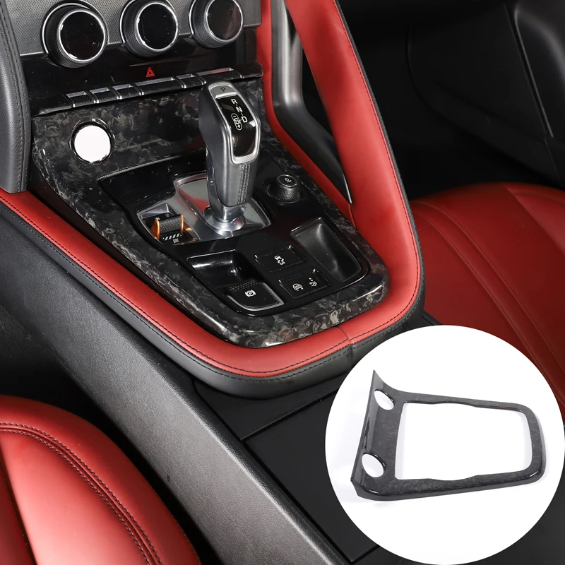 

For Jaguar F-TYPE 2013-2022 Real Carbon Fiber Car Center Console Gear Shift Control Frame Gearshift Panel Cover Car Accessories
