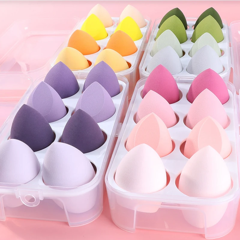 

4/8pcs New Beauty Egg Set Gourd Water Drop Puff Makeup Puff Set Colorful Cushion Cosmestic Sponge Egg Tool Wet and Dry Use