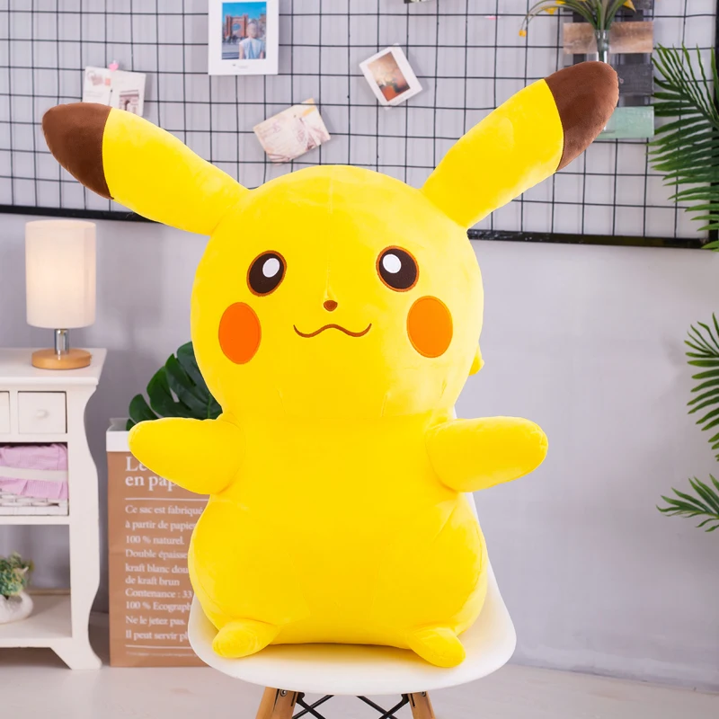 

65cm Cute Soft Pikachu Plush Toys Office Nap Stuffed Animal Pillow Home Comfort Cushion Christmas Gift Doll for Kids Girl