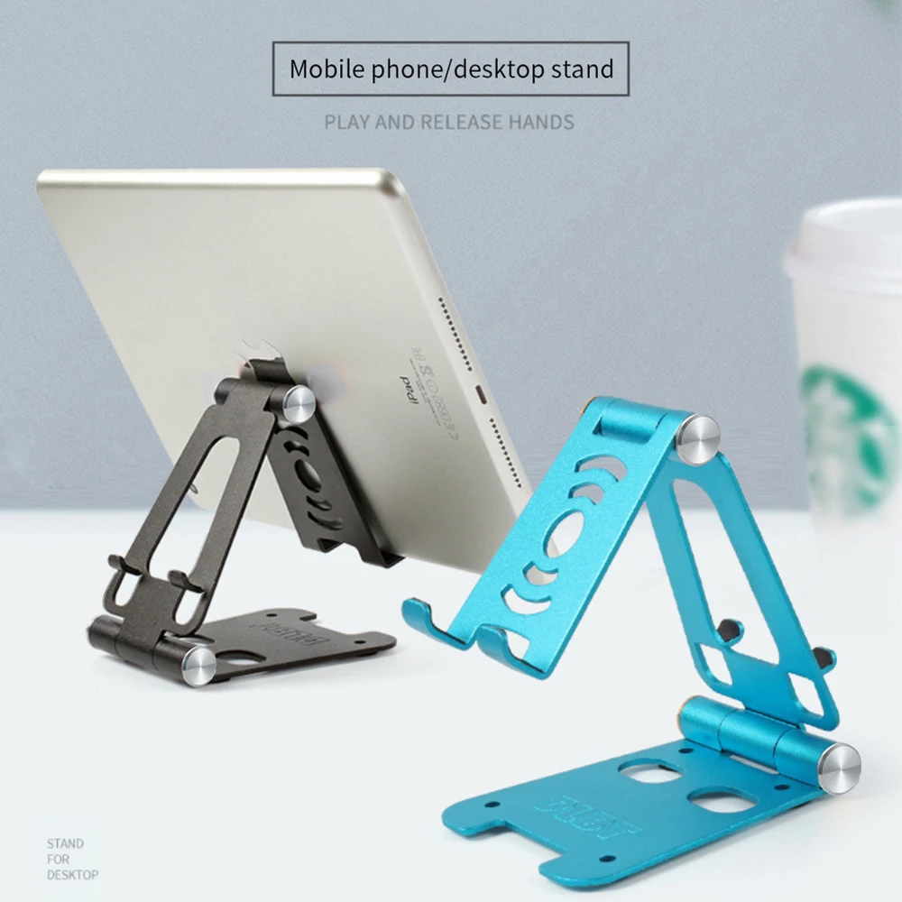 

Multi-color Desktop Tablet Aluminum Alloy Foldable Telescopic Universal Mobile Phone Holder Dual-use Desktop Tablet PC Holder