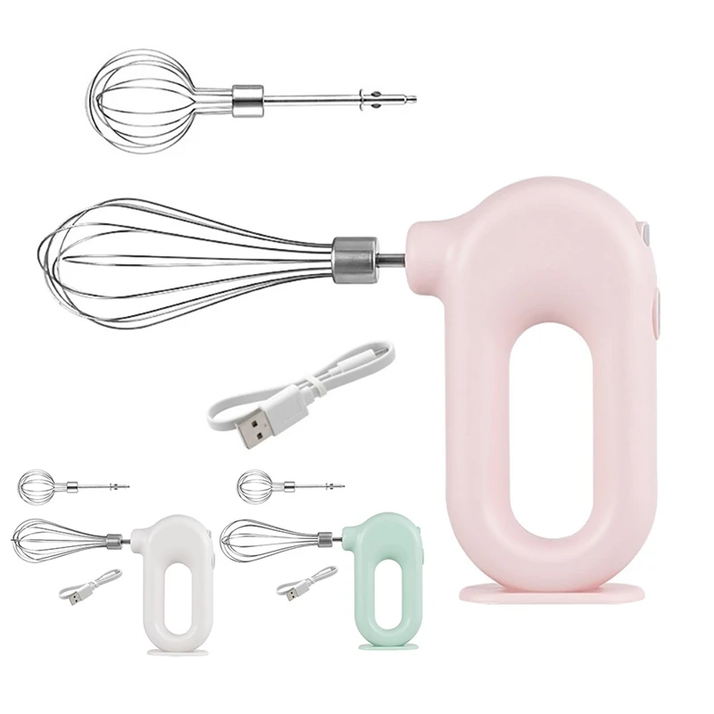

Top Sale Wireless Electric Whisk Household Mini Egg Beater Butter Hand-Held Rechargeable Mixing Machine For Cake Baking