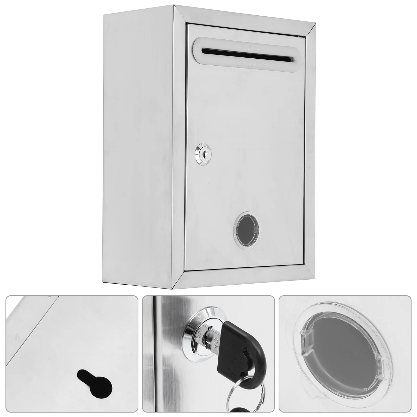 

Metal Mailbox Letter Post Container Rustic Style Suggestion Collect Bin Rural Lockable Letterbox School Wall Exterior house