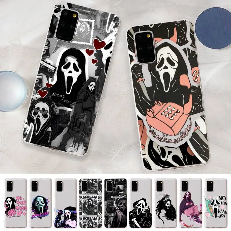 

Ghostface Scream Phone Case for Samsung S20 S10 lite S21 plus for Redmi Note8 9pro for Huawei P20 Clear Case
