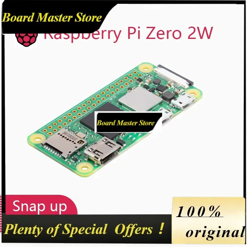 Фото BoMaS Raspberry Pi Zero 2W, 1 ГГц, четырехъядерный 64-битный процессор Arm Cortex-A53, 512 МБ SDRAM, Bluetooth BLE и Wi-Fi, Pi 0 2 W с корпусом и пин-коннекторами №1