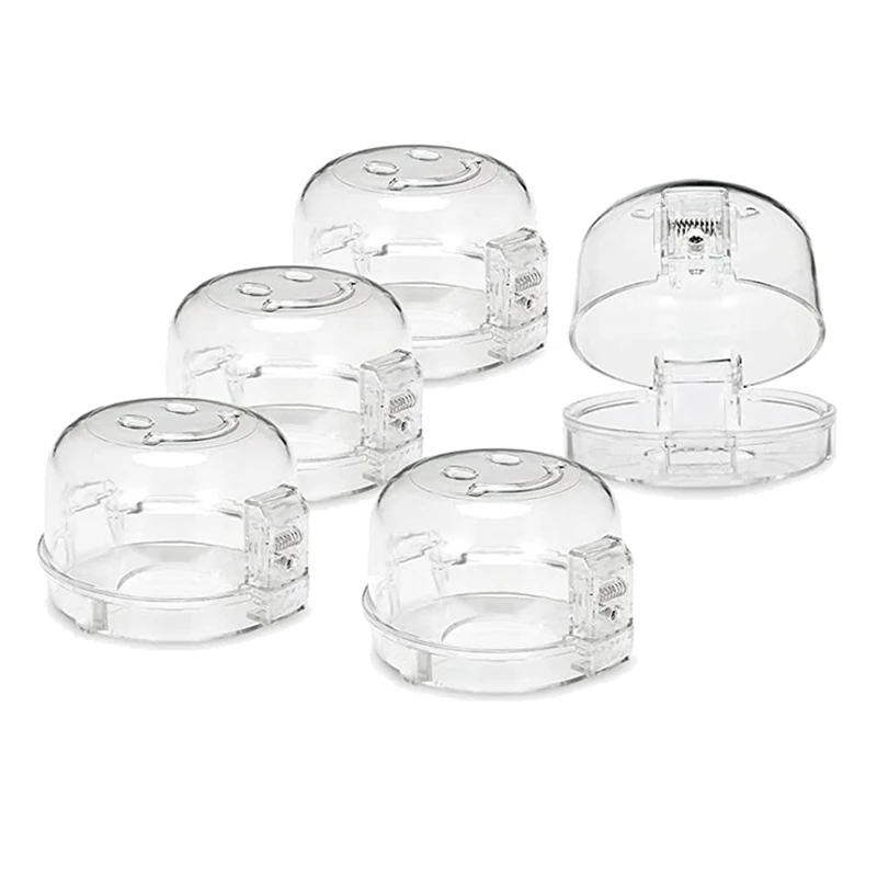 

Stove Knob Covers For Child Safety 5 Packs Double-Key Design Universal Size Baby Gas Oven Knob Covers Stove Guard
