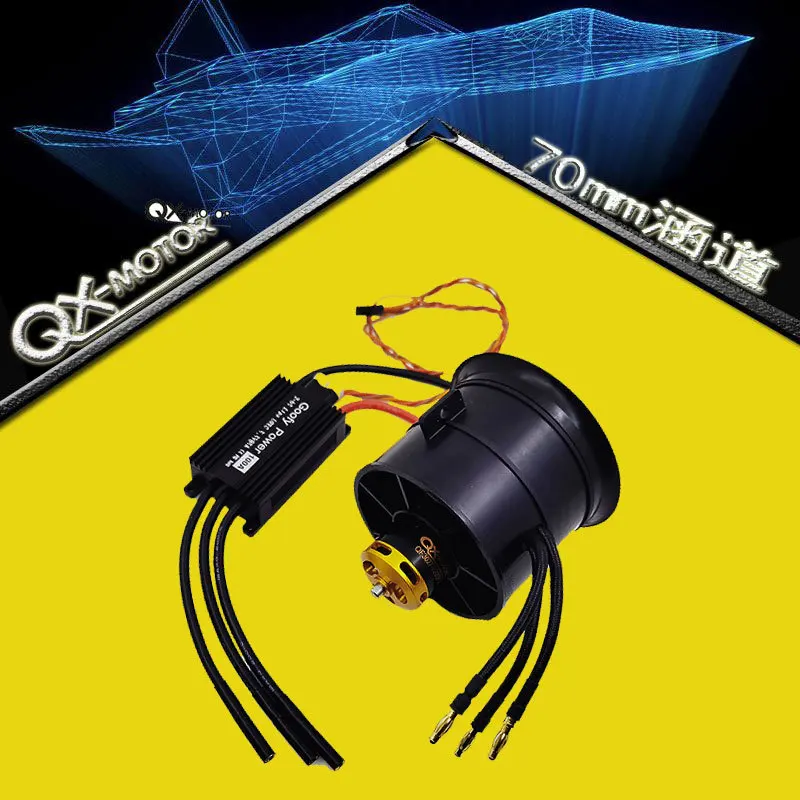 70mm 12 Blades Ducted Fan EDF Unit CW CCW With 6S QF3027 2200KV Brushless Motor and 100A ESC For RC AIRPLANE DRONE |