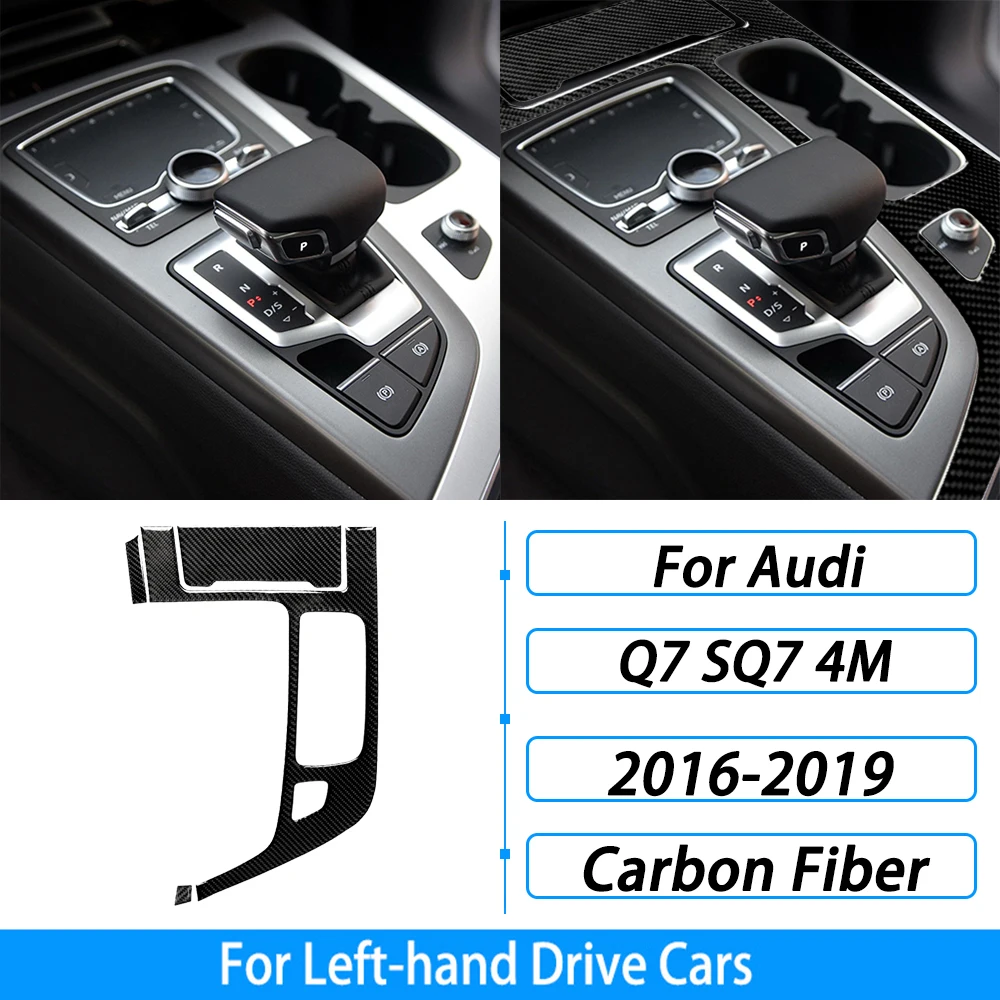 

Для Audi Q7 SQ7 4M 2016-2019 аксессуары из углеродного волокна, центральная консоль, переключение передач, внешняя рамка, накладка, наклейка для салона автомобиля