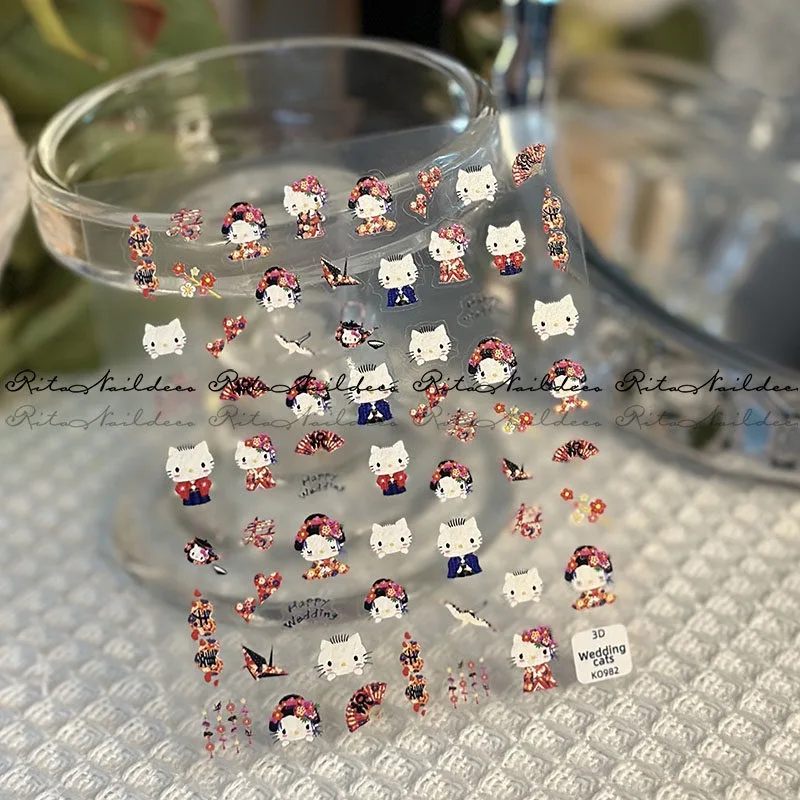 Наклейка для ногтей с рисунком HelloKitty Sanrio пиксельная мелодия мозаика Куроми аниме