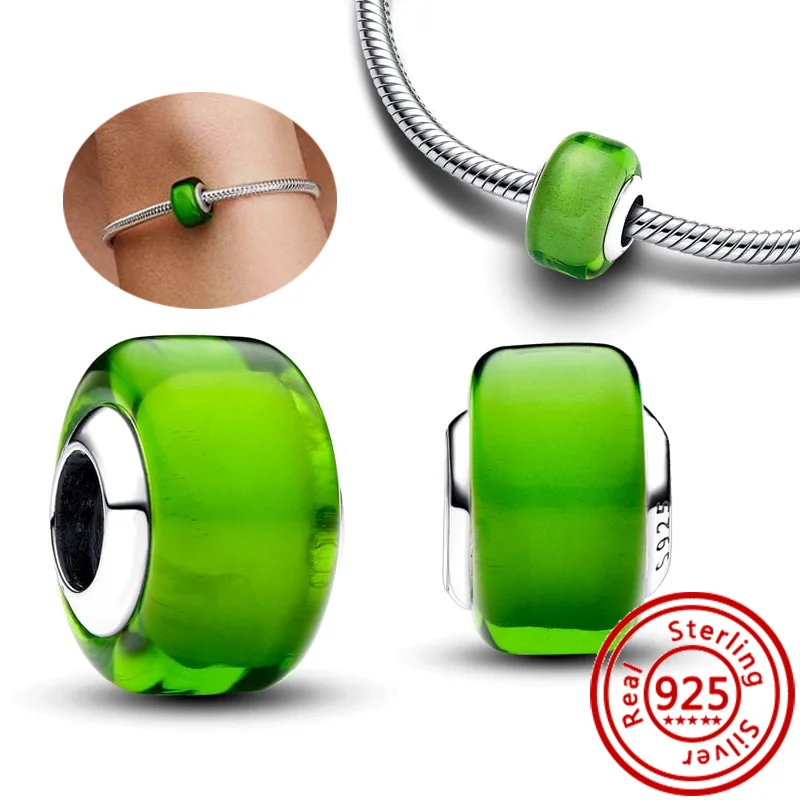 Бусины-шармы из серебра 925 пробы с муранским стеклом