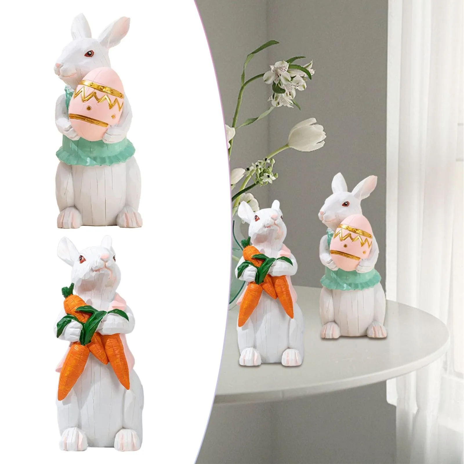

Весеннее пасхальное яйцо кролика, домашнее украшение, кукла, украшения ручной работы из смолы, Рождественское украшение для любви