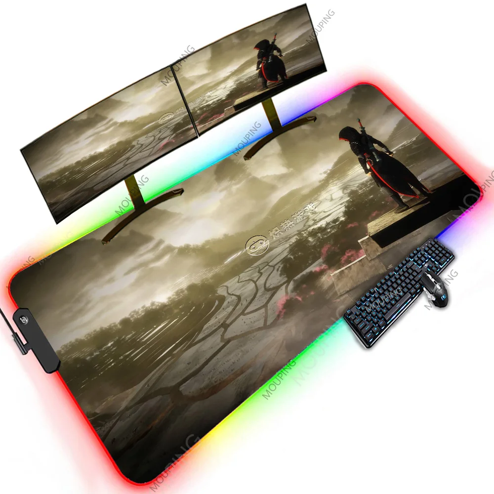 

Assassins Creed Mechanical Gaming Keyboard Deskmats Accessories for Pc Gamer 120x50 XXXXL Oversize Mouse Pad Backlit Led Rgb Mat