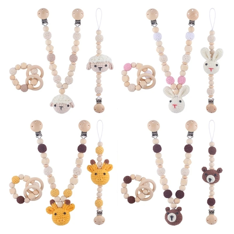 

Food Grade Silicone Pacifier Chain Car Hanging Set Convenient & Portable Pacifier Holder set for Safe & Reliable Use