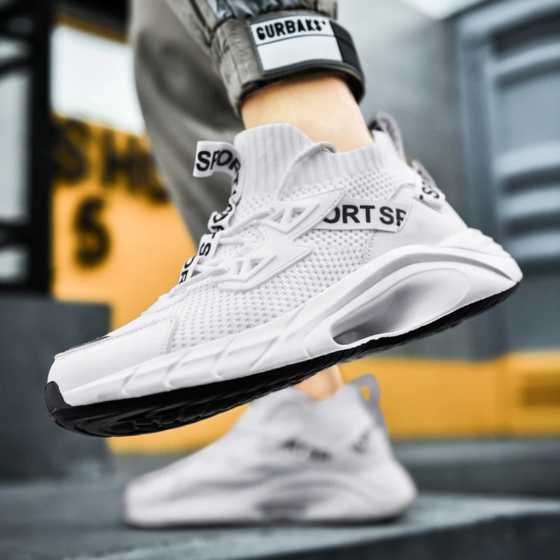 

Кроссовки мужские летающие из ткани, Повседневная прогулочная обувь, дышащие, для тенниса, большие размеры