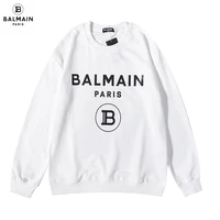 balmain mens letter printed long sleeve crew neck pullover casual sweatshirts s 4xl