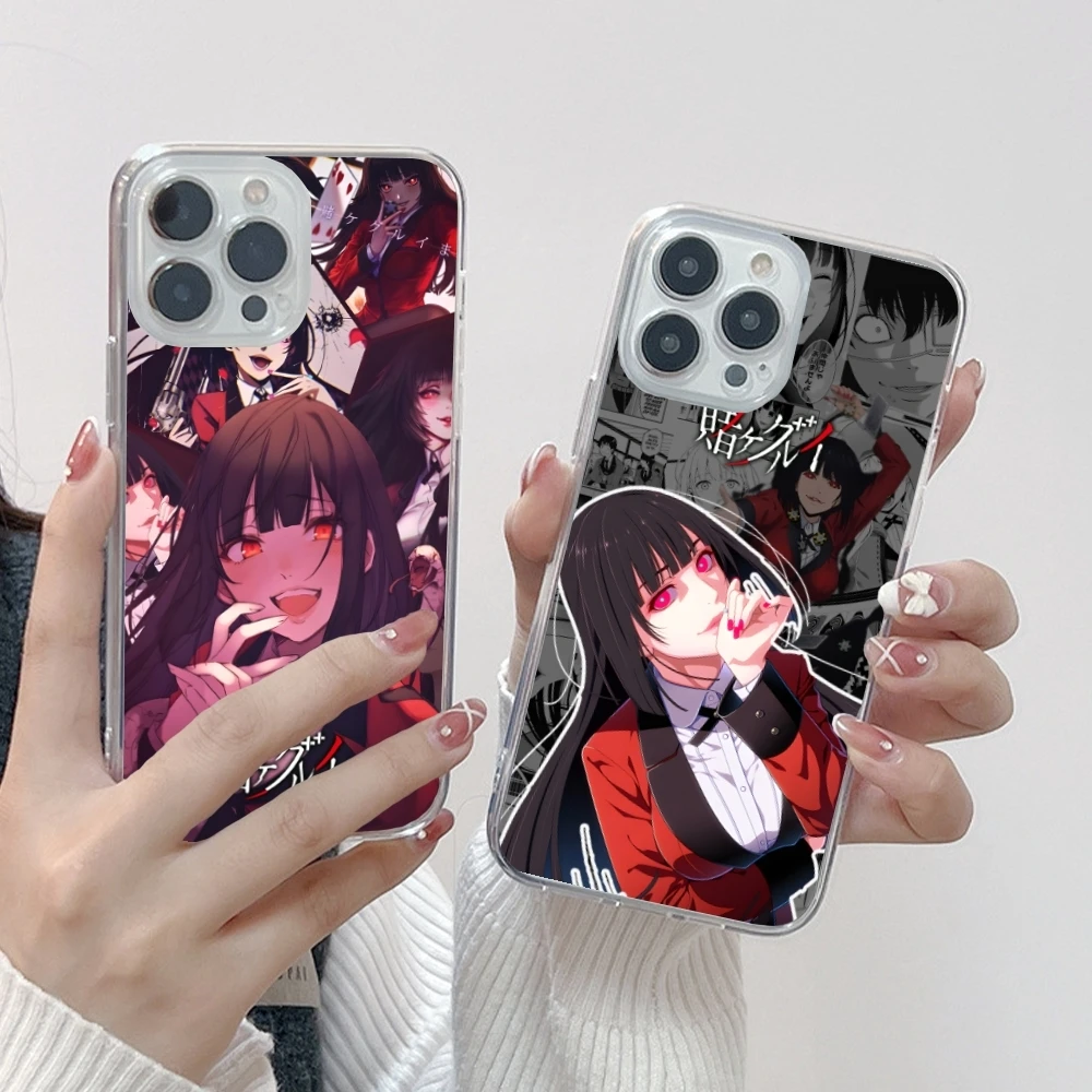 Kakegurui Yumeko Mobile Cell Phone Case for iPhone 16 15 14 13 12 11 X XR XS 8 Pro Max Plus Mini Clear Transparent Cover Shell