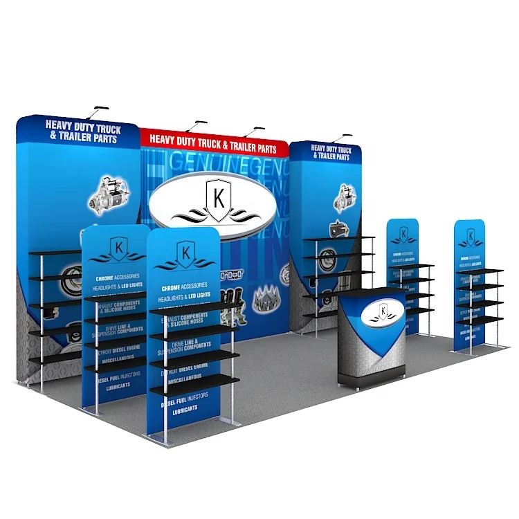 

Vape Expo Fair Aluminum Tension Fabric Modular 10x20 Full Colour Wholesale Portable Trade Show Exhibition Tradeshow Booth