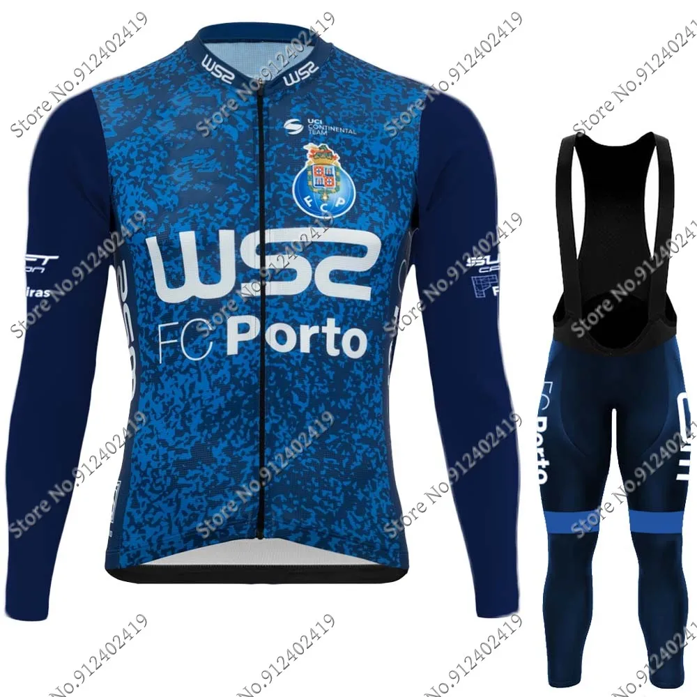 

Blue W52 Team 2022 Cycling Jersey Set Summer Clothing Suit Mens Long Sleeve MTB Bike Road Pants Bib Ropa Ciclismo