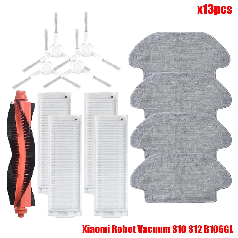 

Тканевые тряпки для влажной и сухой уборки, сменные тряпки для робота-пылесоса Xiaomi S10 S12 B106GL, Роботизированный пылесос с Hepa-фильтром, роликовая боковая щетка