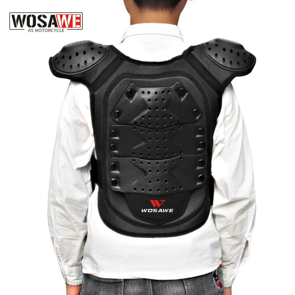 WOSAWE Boys Girls 5-15 Years Old Motorcycle Armor Vest Jacket Body Protector Gear Waistcoat Chest Protection Kids Guard