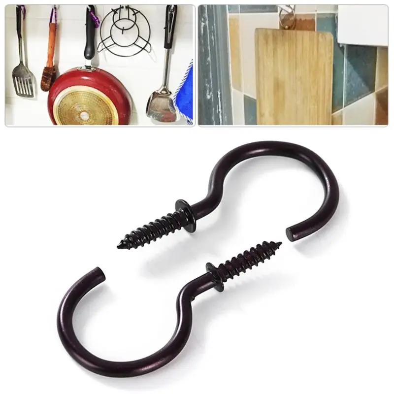 

18 Pcs Iron Metal Ceiling Screw Hooks Lamp Holder Hooks Towel Mug Holder Suitable For Outdoor Lights Birdhouses