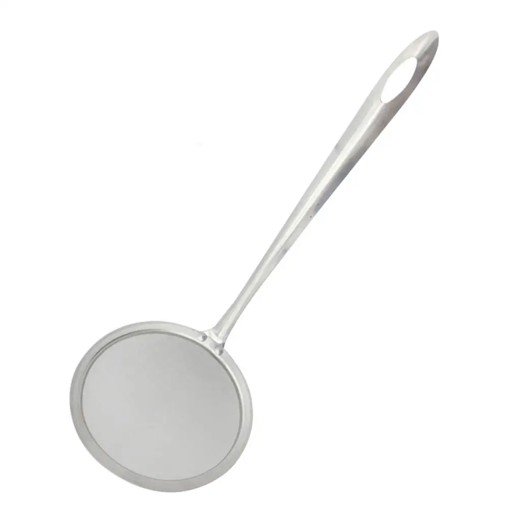 

Oil Strainer Stainless Steel Flour Filter with Extended Handle Hanging Hole Fat Oil Skim Kitchen Filtering Tool 2021
