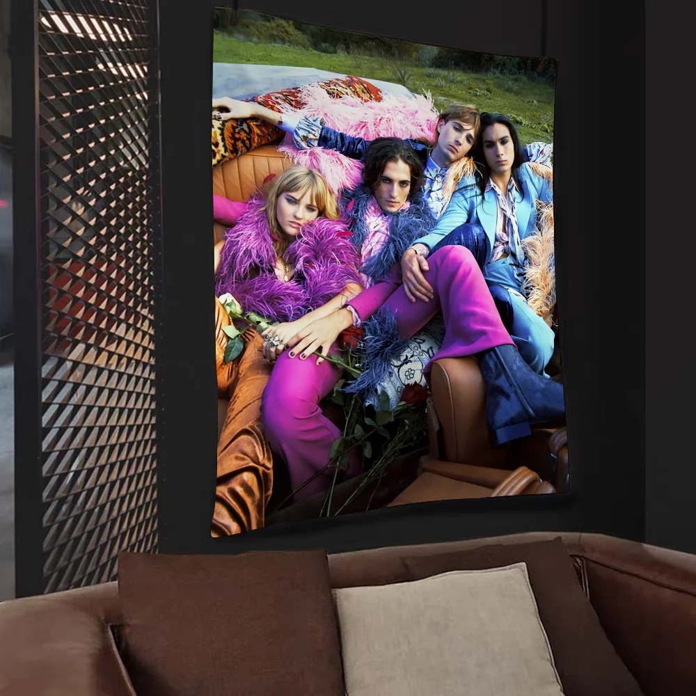 Maneskin Damiano David Chart Tapestry Home Decoration Hippie Bohemian Divination Wall Hanging Decor