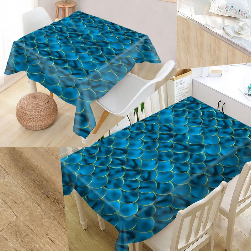 

Водонепроницаемая маслостойкая прямоугольная скатерть в виде рыбы, домашний текстиль, свадебная скатерть