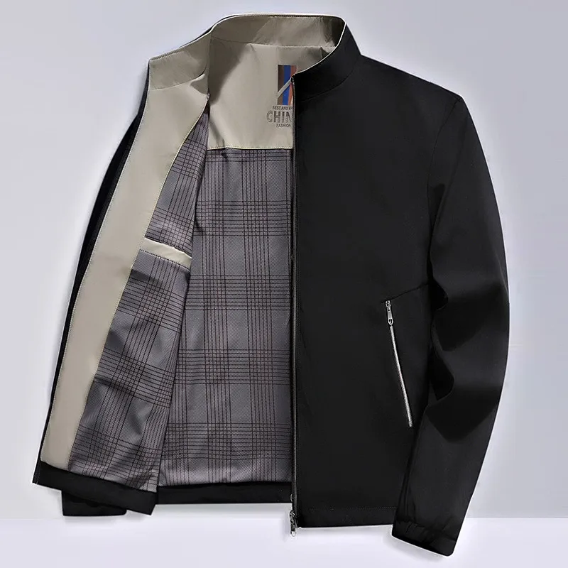 Новинка весна-осень 2024 модная трендовая однотонная куртка с воротником-стойкой