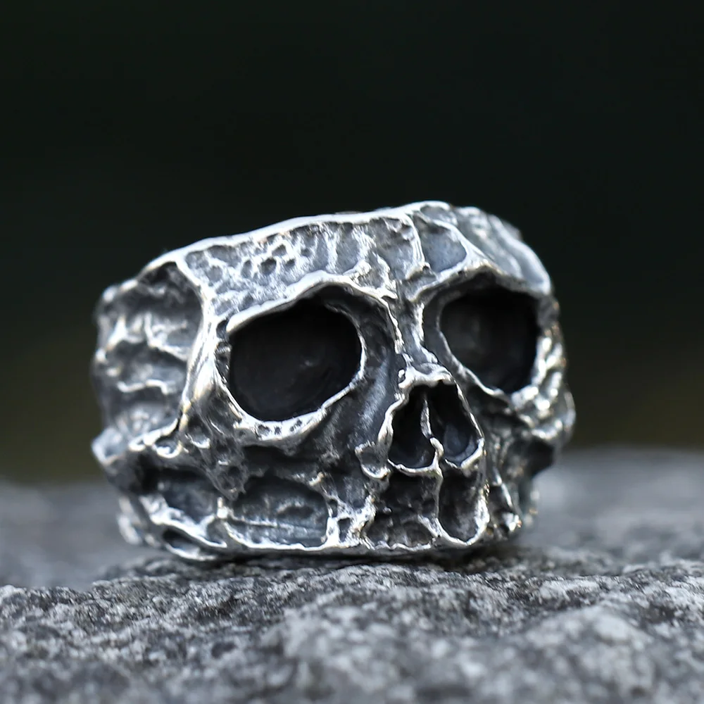 

2023 NEW Men's 316L stainless steel rings Calvarium Skull ring Gothic Biker Motorcycle Hip-Hop Jewelry for Gifts free shipping