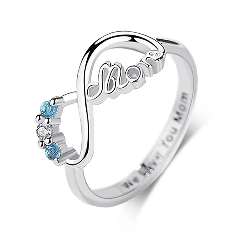 LXOEN Mom лучший подарок модное кольцо с цветком для женщин синим сердцем Hallow