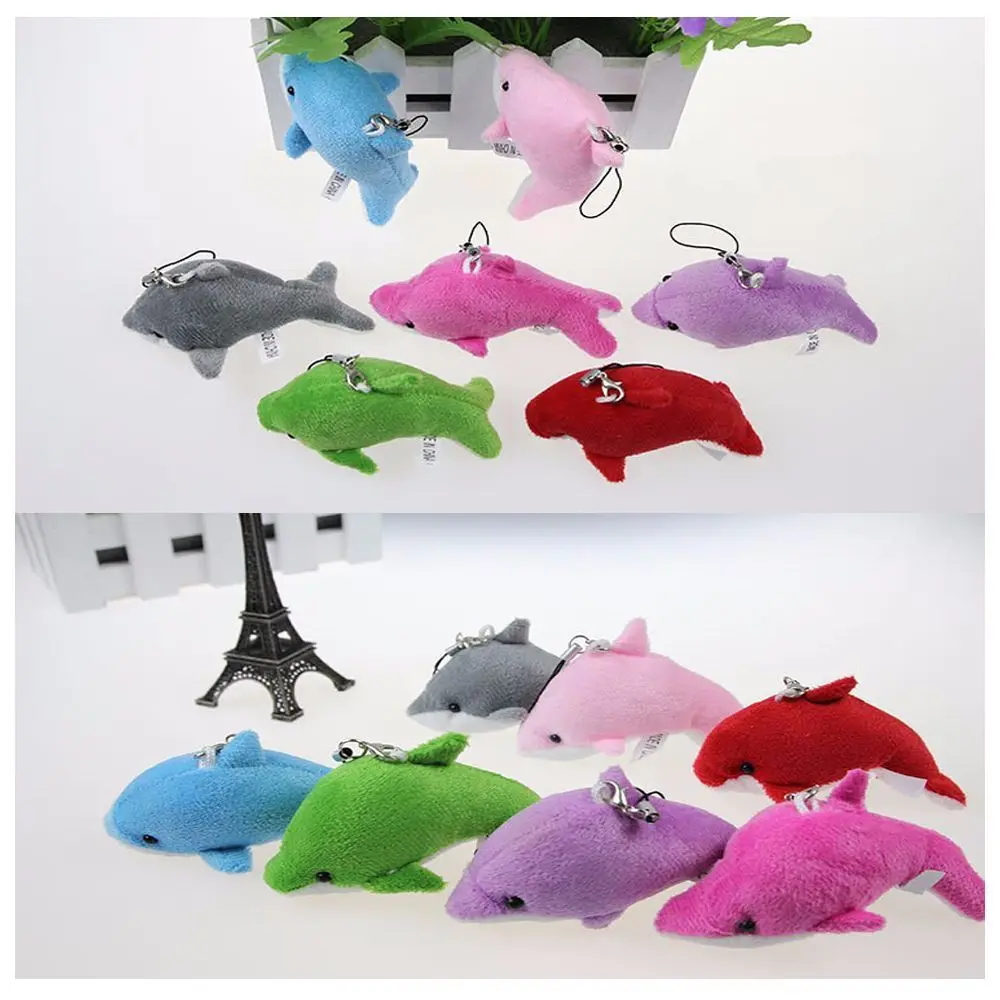 

Mini Phone Key Chain Cartoon Dolphin Doll Bag Pendant Wedding Birthday Party Plush Toy Gift