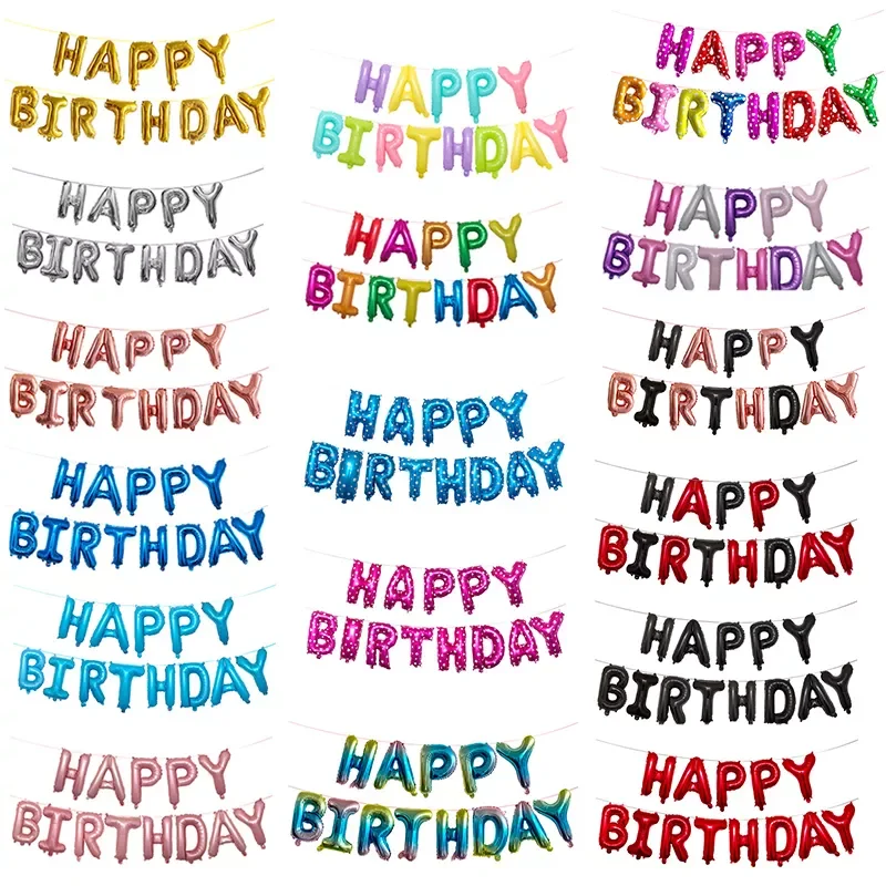

Happy Birthday Decoration Balloons Rose Gold Letter Foil Ballons Birthday Party Decorations Globos Balony Anniversaire