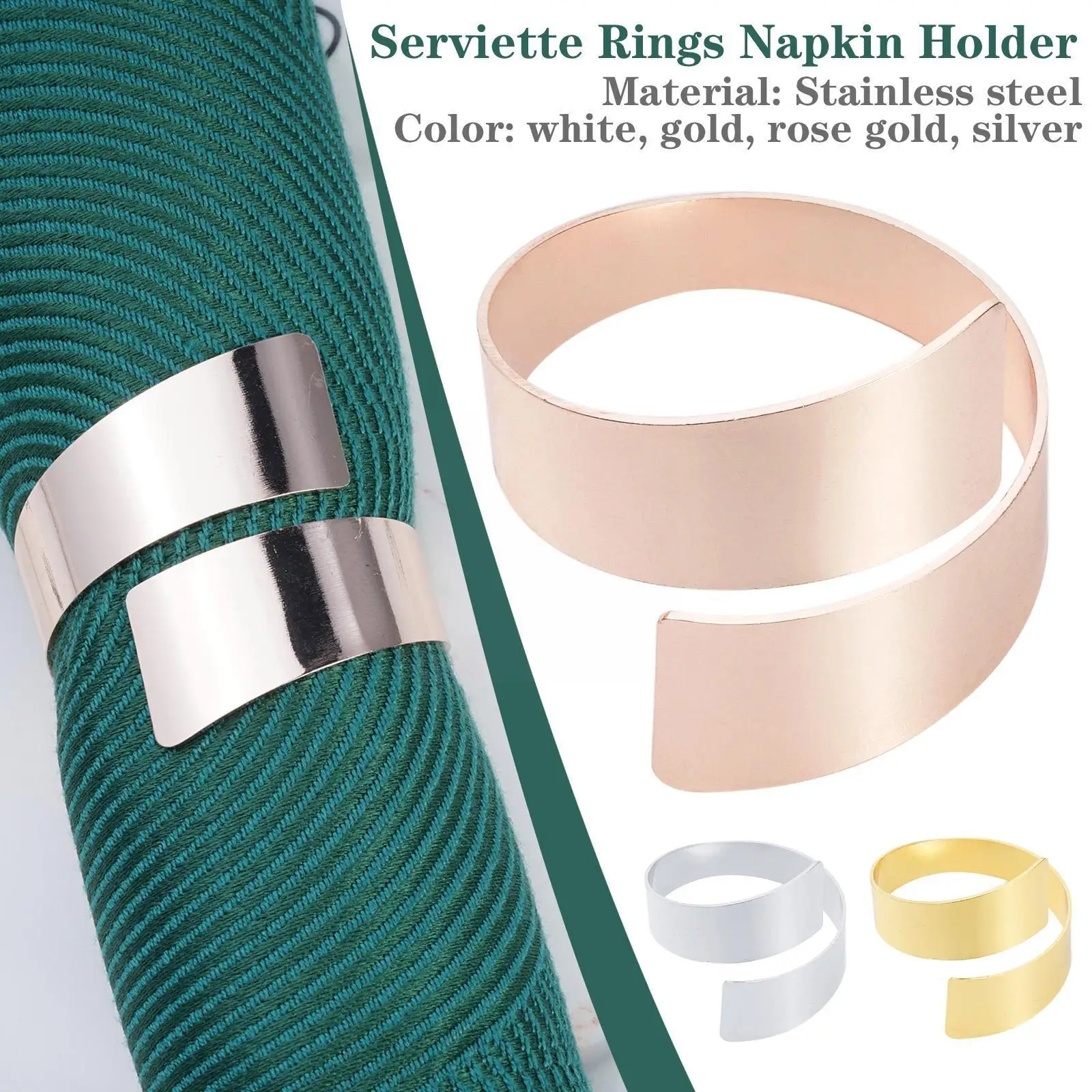 

Serviette Rings Napkin Holder Table Dinner Towel Napkin Ring Decoration For Wedding Party Hotel Banquet Silver Gold Rose Go O5d1