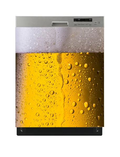 

Wholesale 3D Modern Cool Beer Foam Dishwasher Refrigerator Freeze Sticker Art Fridge Door Cover Wallpaper Kitchen Wall Stickers