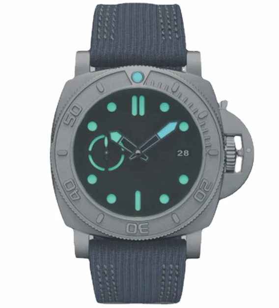 

47mm High Quality Mens Mechanical Watch Black Blue Calendar Advanced Luminous