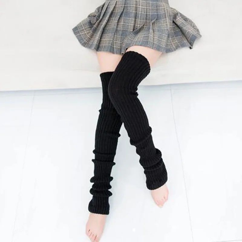 Winter Long Warm Leg Warmers Knitting Knee High Socks Women Boot Topper Sock Skinny Stockings Girl's Polainas