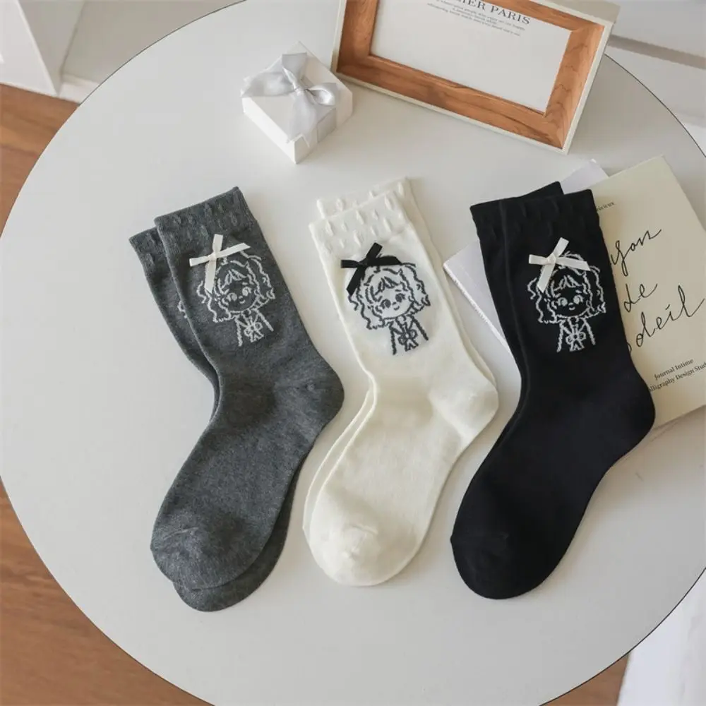 3 пары мягких однотонных хлопковых носков с героями мультфильмов дышащие женские