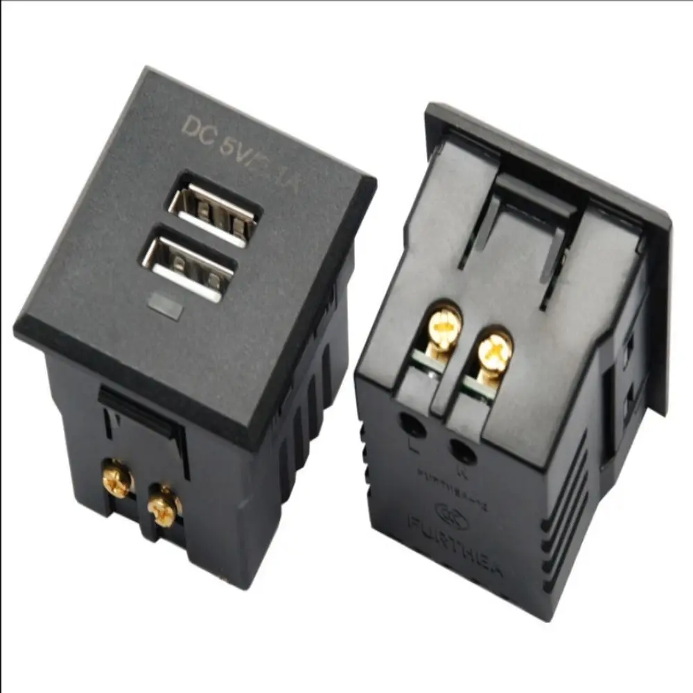 

2.1A Outlet Embedded DC Charging Receptacle Power Socket Plug Dual USB