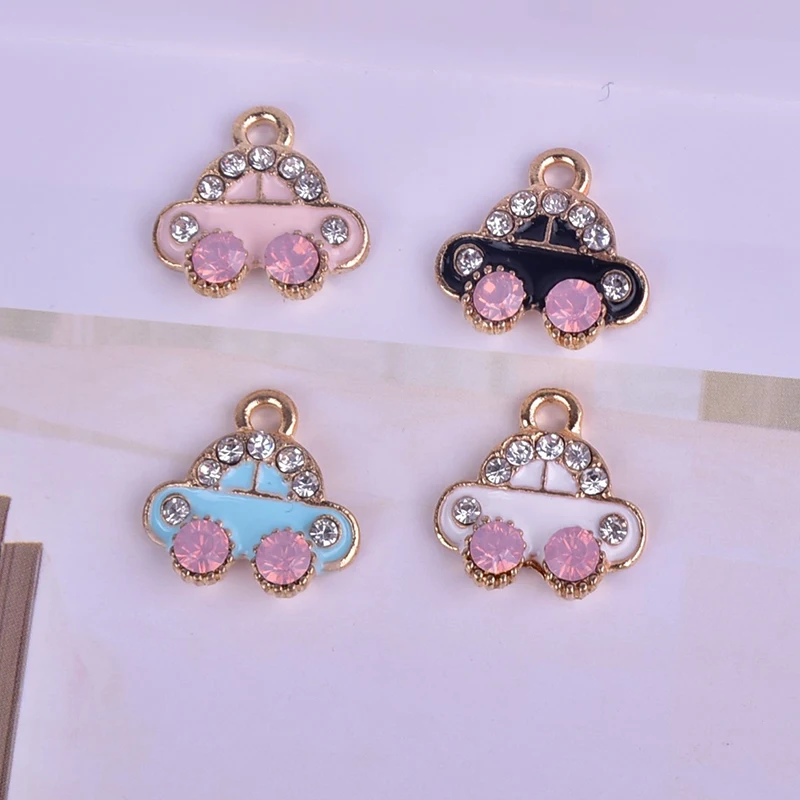 

10pcs 15x15mmDiamond Car Earrings Bracelets Necklaces Jewelry Pendants Accessories Wholesale For Women Gifts