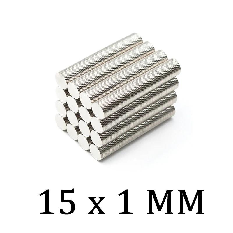 

10/20/30/50/60 Pcs 15x1mm Neodymium Magnet Round N35 NdFeB Magnet 15mm x 1mm Fridge Magnet Powerful Permanent Fridge Magnet Disc