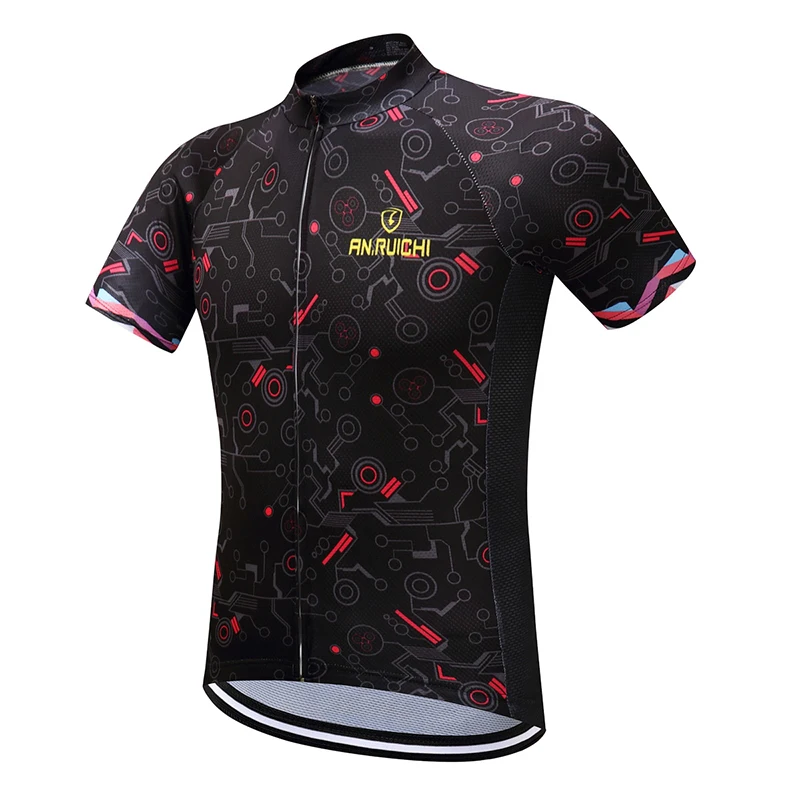 

Men/Women Summer Cycling Jersey Solid Black with Digital Pattern Print Short Sleeve Riding Jerseys Customized/Wholesale Service