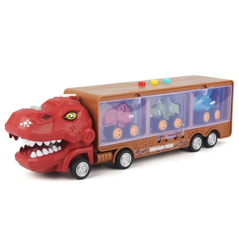 

N80C Kids Truck Toy Spray Dinosaur Carrier Truck Model Car Set Cartoon Pull Back Vehicle Children Goody Bag Filler Car Gift